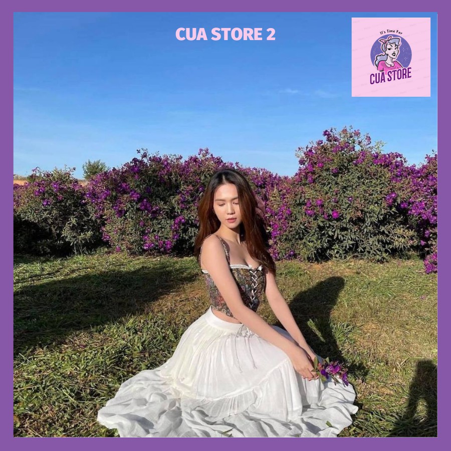 [SẴN] ❤️ Áo hai dây corset phong cách cổ điển Pháp giống quyến rũ thắt eo vạt chữ V ❤️ - CRABE A43 | BigBuy360 - bigbuy360.vn