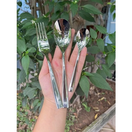 Muỗng nĩa inox Việt Nam Air line, hàng đúc đầu vuông