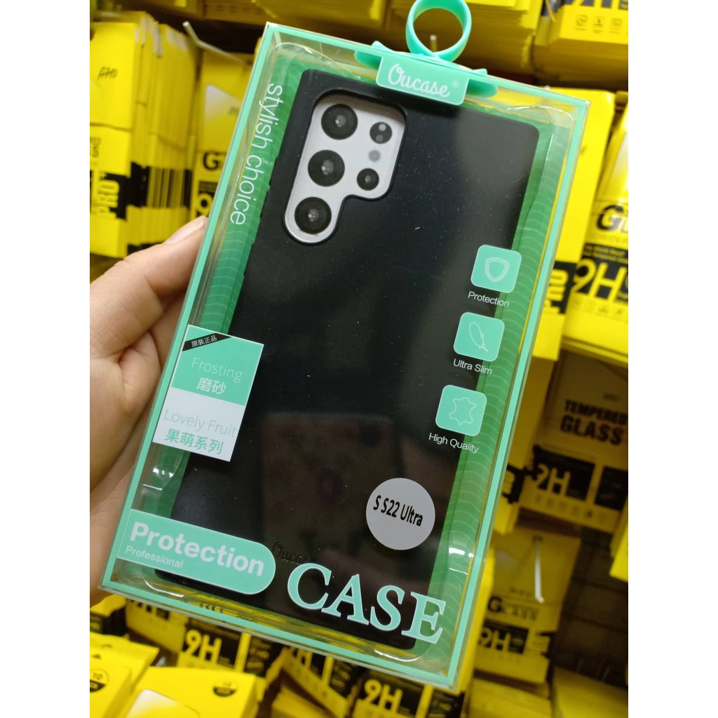 Ốp lưng dẻo màu đen Ou Case cho Samsung S22, S22 PLus, S22 ultra lưng nhám Chống vân tay