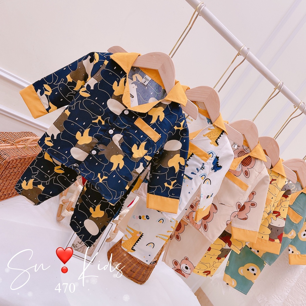 Set đồ thu đông, Đồ ngủ/ đồ bộ Pijama tay dài cho bé trai và bé gái