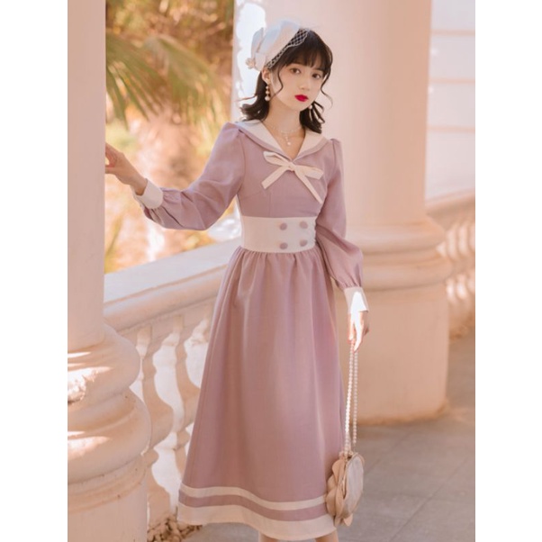 ĐẦM TIỂU THƯ CỔ THỦY THỦ DÁNG DÀI RETRO PHÁP - Tie Dye Boutique 🌹