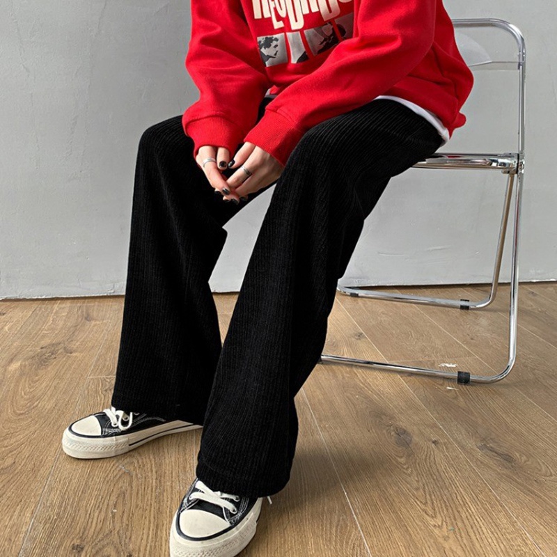 IELGY Quần Dài Lưng Cao Dáng Rộng Thời Trang Cho Nữ