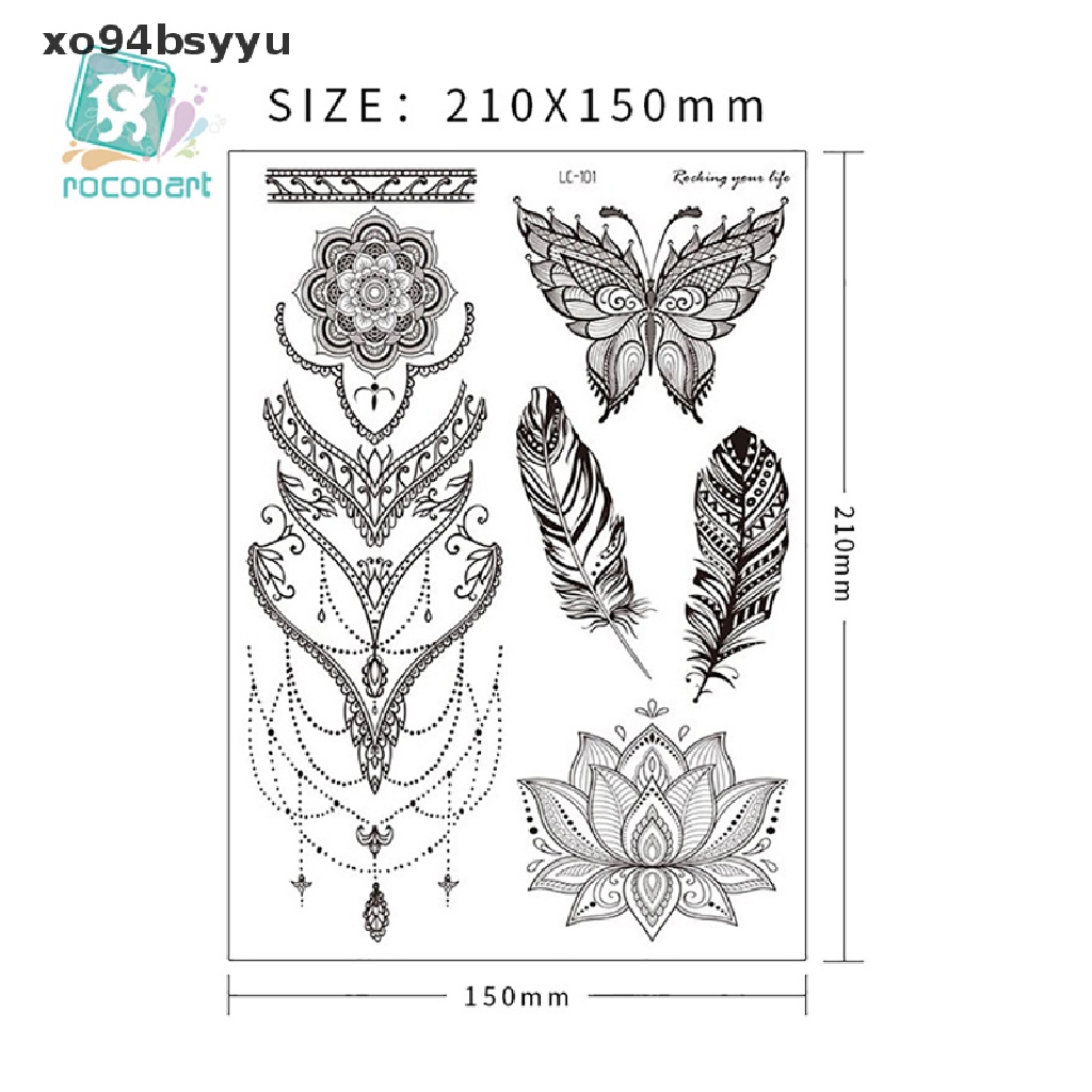 Hình Xăm Dán Tạm Thời xo94bsyyu Hình Hoa Hồng Và Peonie
