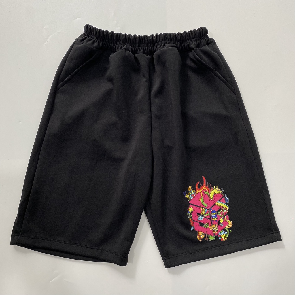 QUẦN SHORT SWE CARTOON Nam Nữ, chất thun Poly 2 da, đùi thể thao, cộc ngắn form rộng unisex