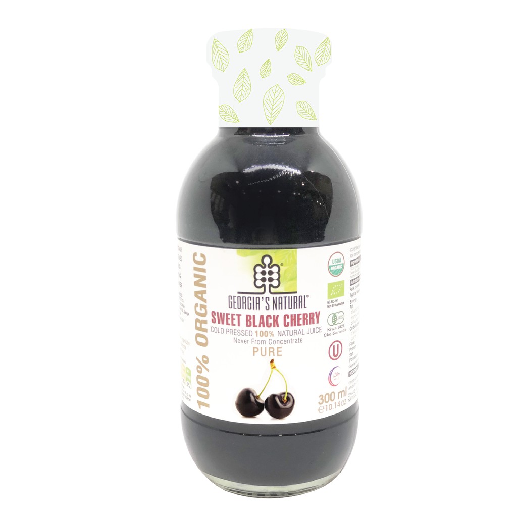 Nước Ép 100% Hữu Cơ Anh Đào Đen Tự Nhiên Georgia's Natural - ORGANIC Pure Sweet Black Cherry Juice - 300ml