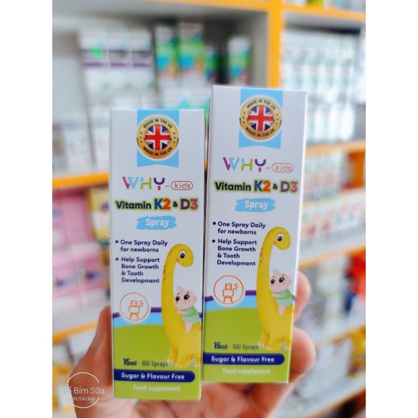 VITAMIN D3&K2 WHY-KIDS DẠNG XỊT CHO BÉ TỪ 0M+