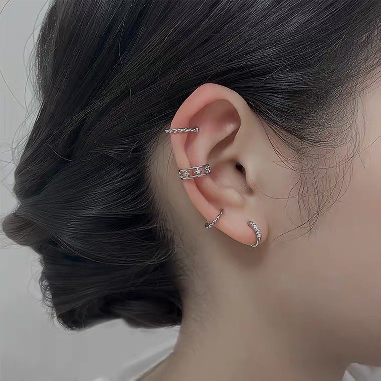 Khuyên Tai Bông Tai Nữ Kẹp Vành Tai Không Cần Xỏ Lỗ