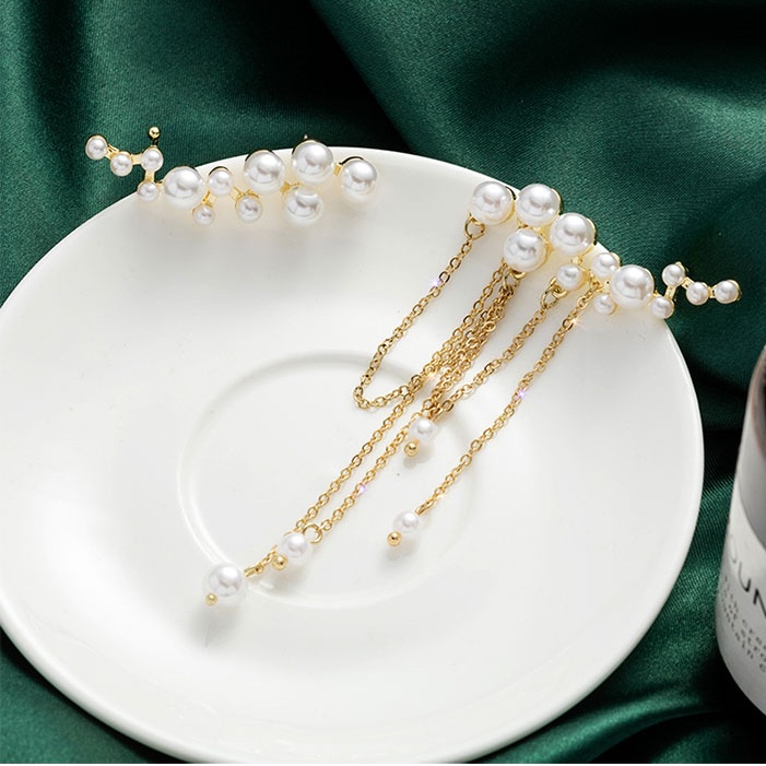 Bông Tai Dạng Kẹp Đính Ngọc Trai Thời Trang Cao Cấp Phong Cách Hàn Quốc Cho Nữ