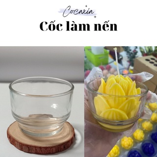 Cốc làm nến cốc đựng nến cốc thủy tinh trong suốt đựng nến 100ml nguyên liệu làm nến cocaxia