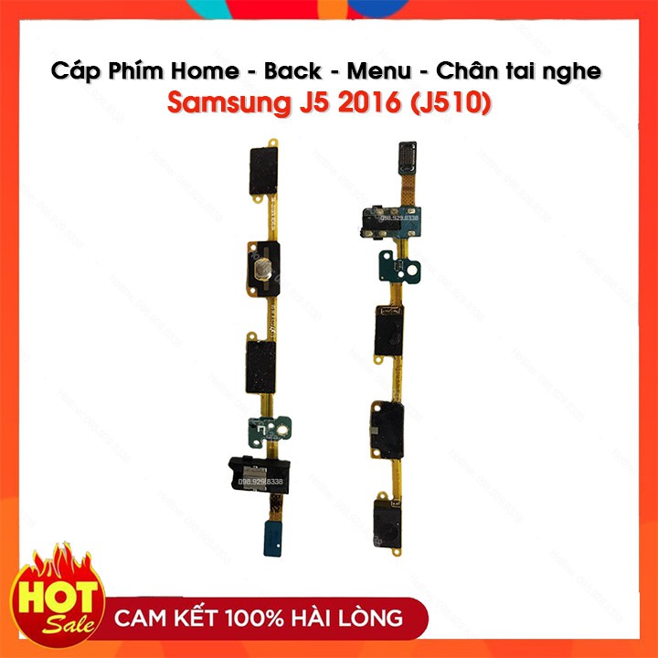 Cáp Nút Home - Back - Menu - Chân Tai Nghe Samsung Galaxy J5 2016 / J510 Zin Bóc Máy