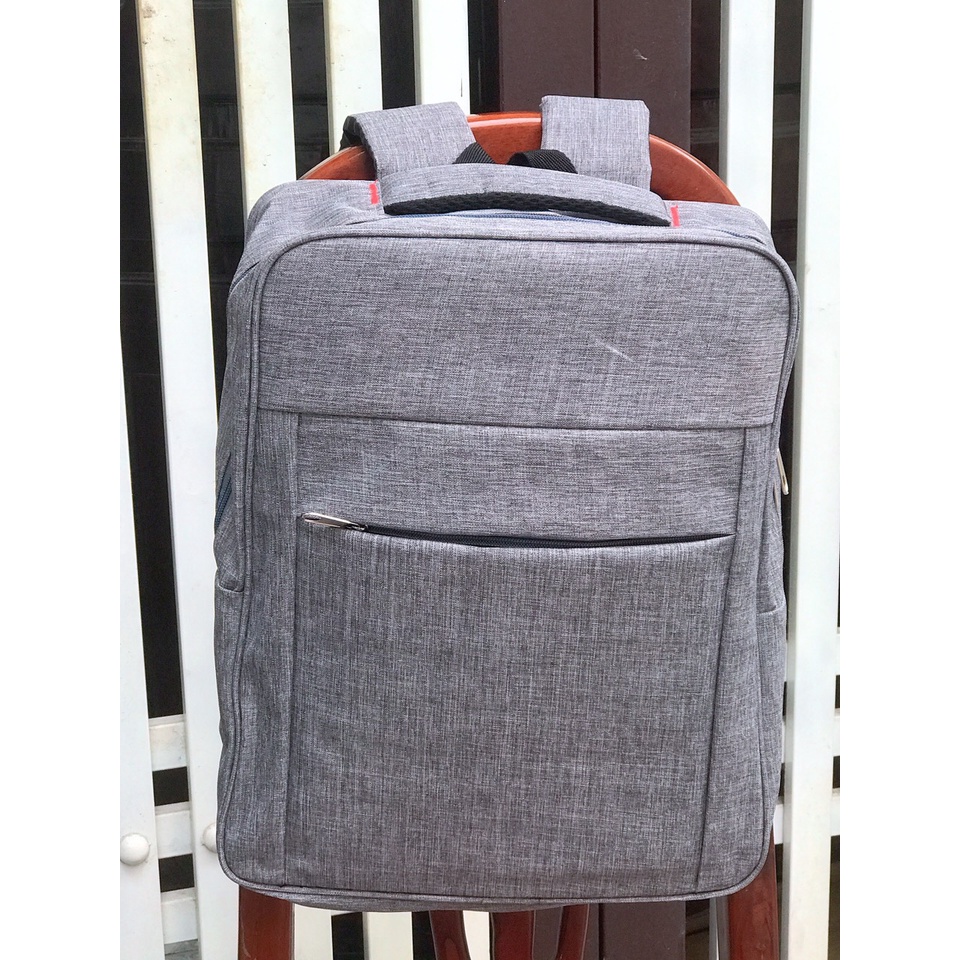Balo Laptop, Cặp Đựng Máy Tính Cá Nhân Kích Thước 15.6 inch Dày Đẹp Và Chống Sốc Giá Rẻ ( XÁM THƯỜNG)