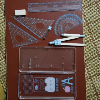 Bộ thước kẻ, compa, eke, đo độ (thước bộ học sinh)