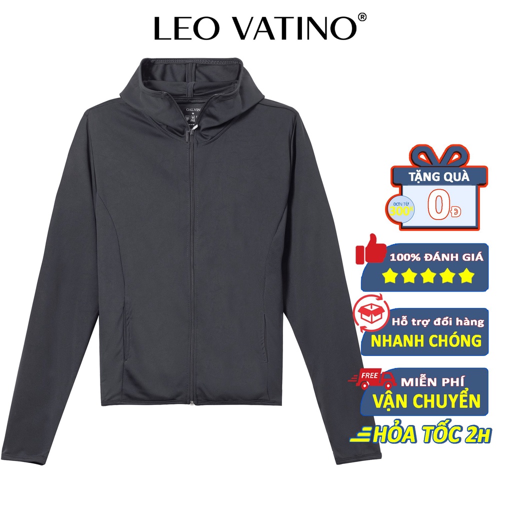 Áo khoác chống nắng Leo Vatino mũ trùm kín có túi đựng vải kim cương 1 lớp ACNGV6