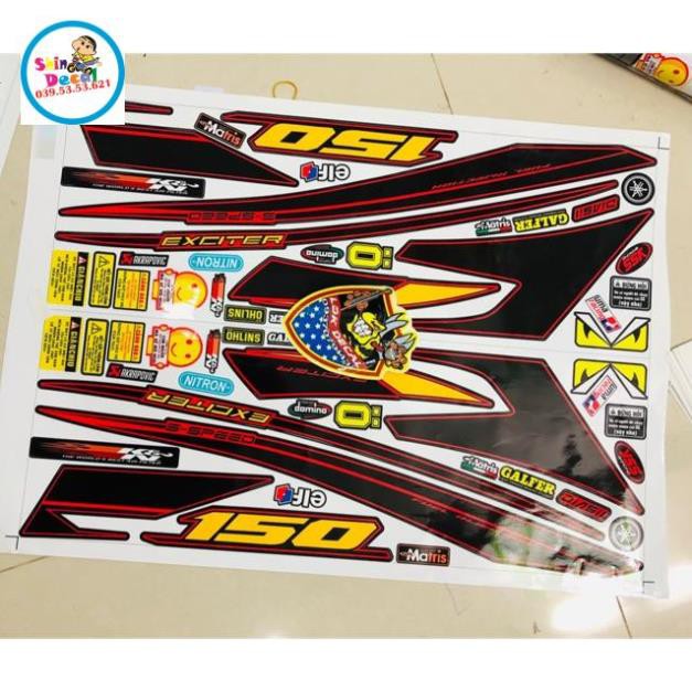 Tem rời ex 150 sọc chỉ đỏ đen 3 lớp ko bay màu