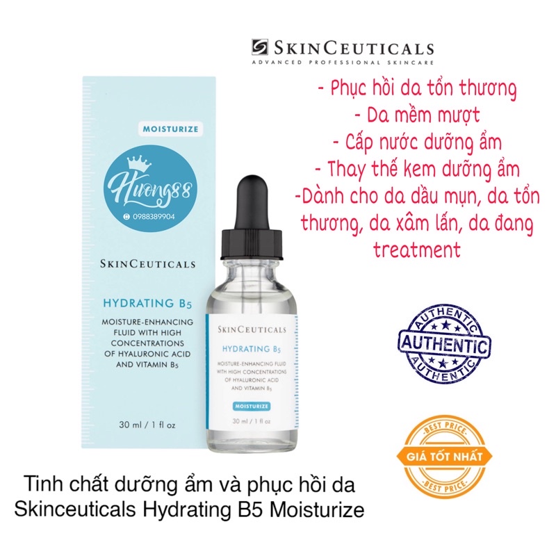 [Mã SKAMPUSH11 giảm 10% đơn 200k] Skinceuticals Hydrating B5 Gel 30ml/55ml Bản Pháp/Mỹ