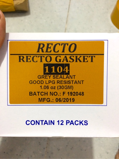 Keo Dán Ron Máy Xe Máy RECTO GASKET 1104 Tuýp 30 Gram - Made in Malaysia