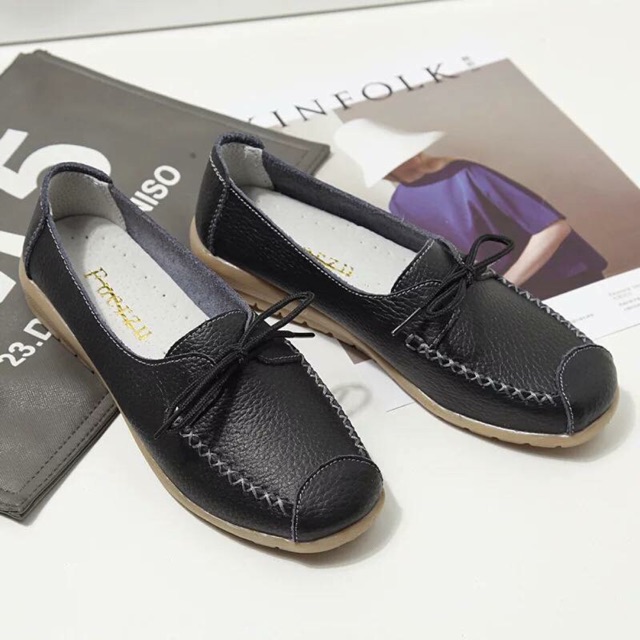 Giày lười nữ, giày da mùa hè