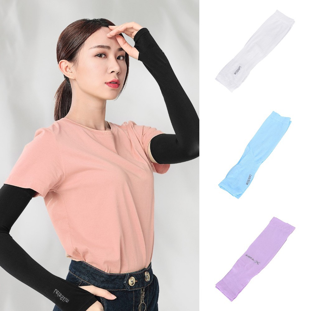 Băng Tay Chống Nắng Tia UV Aqua-X Màu Đen Bảo Vệ Cánh Tay Khi Hoạt Động Ngoài Trời
