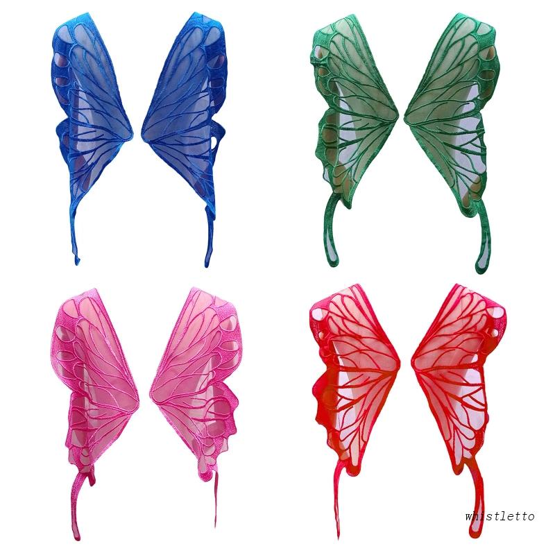 1 Cặp Miếng Vải Ren Lưới Thêu Hình Cánh Bướm Sau Lưng Dùng Trang Trí Đầm DIY