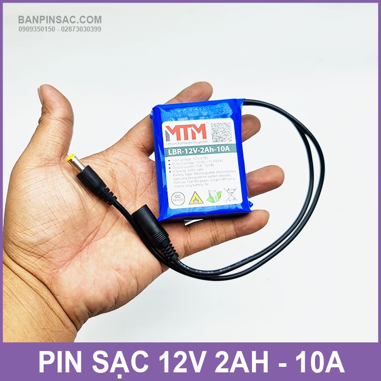 Khối pin sạc Lithium Li-ion 12V 2000mAh 10A
