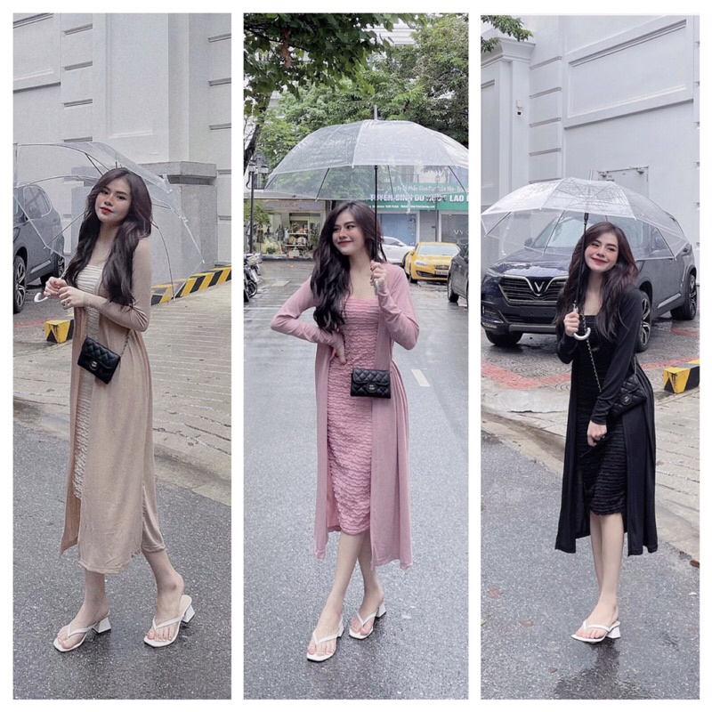 váy body khoác cadigan