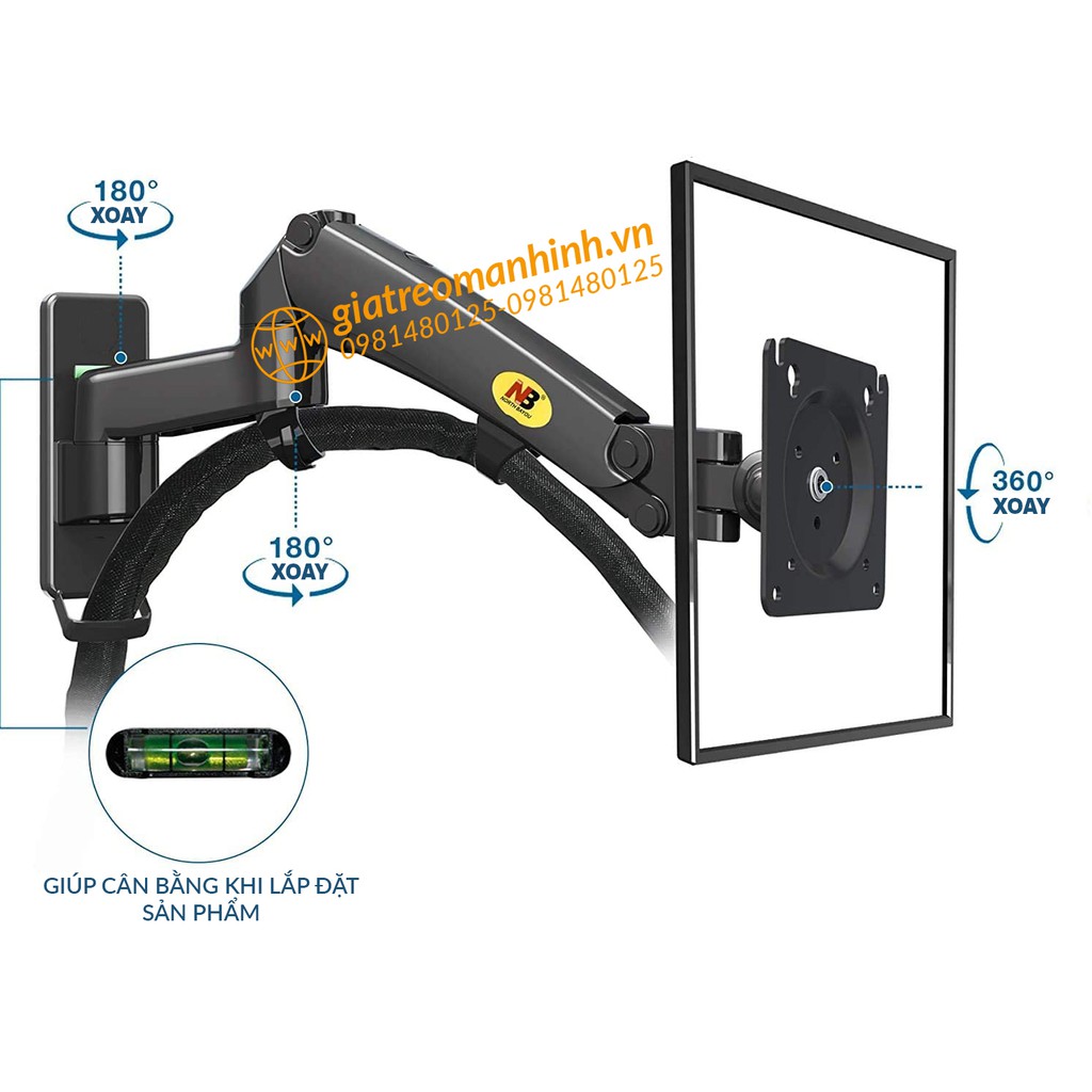 Giá Treo Màn Hình NB-F300 Tương Thích Màn 29 - 35 Inch / Lắp Đặt Treo Tường Tùy Chỉnh Đa Năng - Xoay Màn 360 Độ
