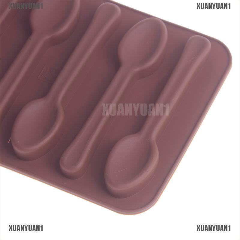 [XUANYUAN1] Khuôn Silicone Làm Xà Phòng Hình Chiếc Muỗng 3D 6 Ngăn