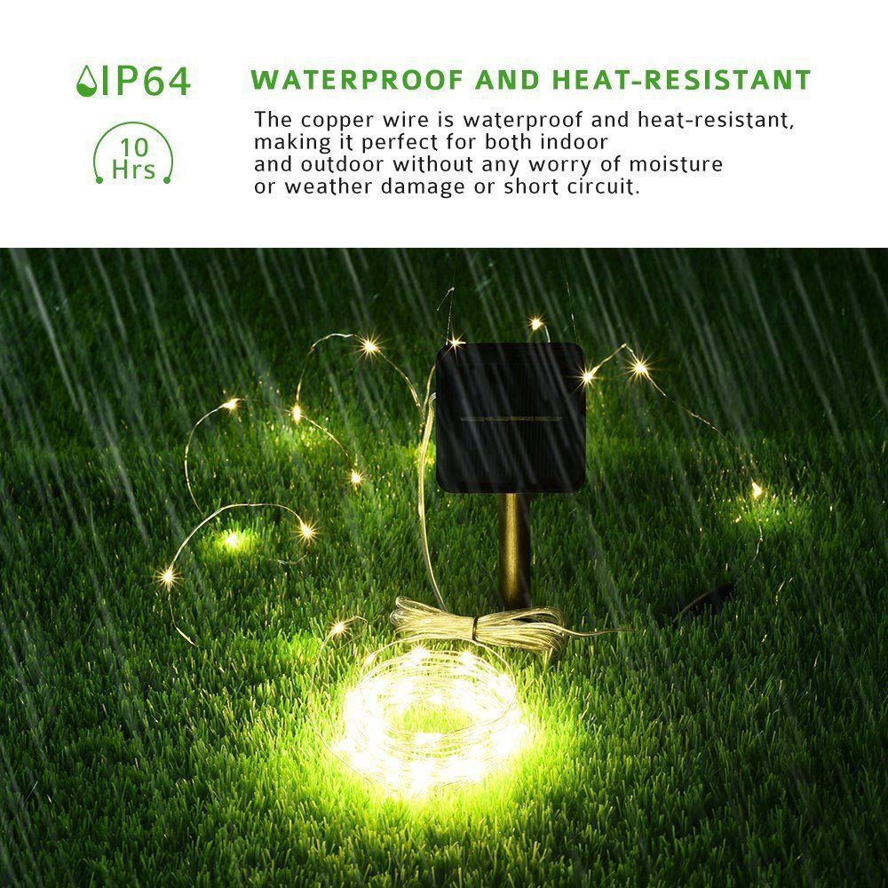 Bộ dây đèn LED trang trí vườn bằng đồng chạy năng lượng mặt trời