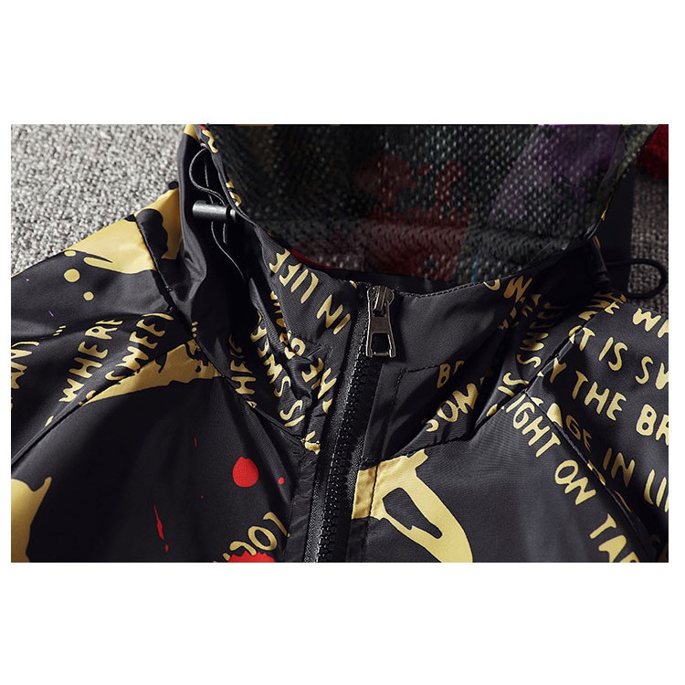 Áo khoác nam Áo khoát nam gió dù 2 lớp chống nắng lót lưới in họa tiết bao chất hàng đẹp-A1061