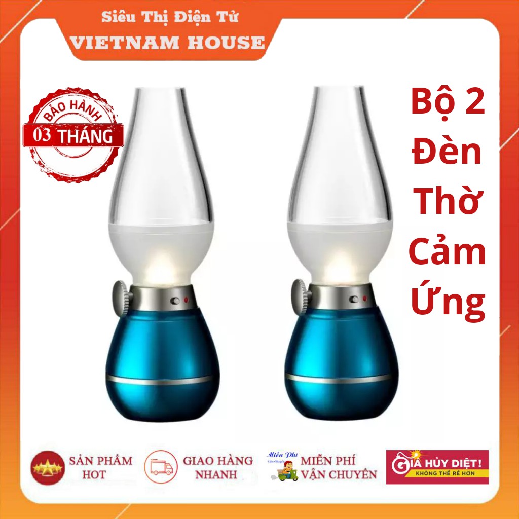 HOTBộ 2 Cây Đèn Dầu Cảm Ứng Điện Tử LED Thổi Tắt - Đèn Thờ Cảm Ứng, Đèn Bàn Thờ Sạc Điện, Đèn Thờ Không Dầu Tích Điện.