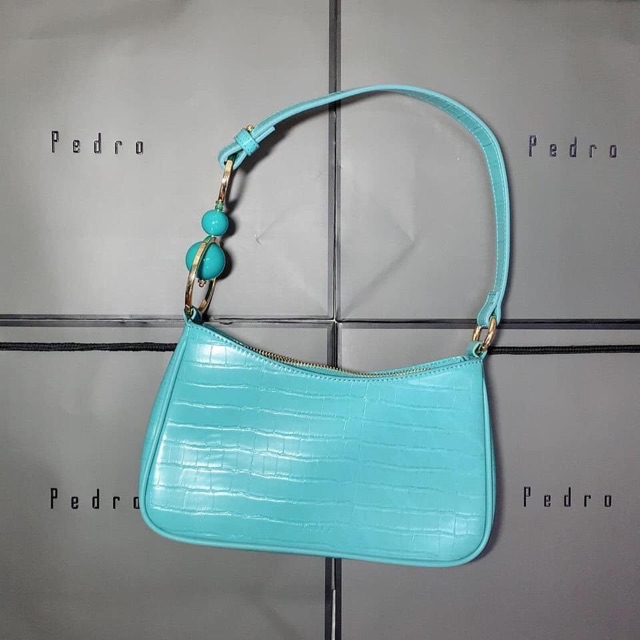 Túi pedro kẹp nách Acrylic Embellished Croc-Effect Shoulder Bag