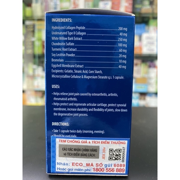 Jex Max - hỗ trợ giảm đau, tăng cường tái tạo sụn khớp, tăng độ bền, dẻo dai, giảm đau xương khớp