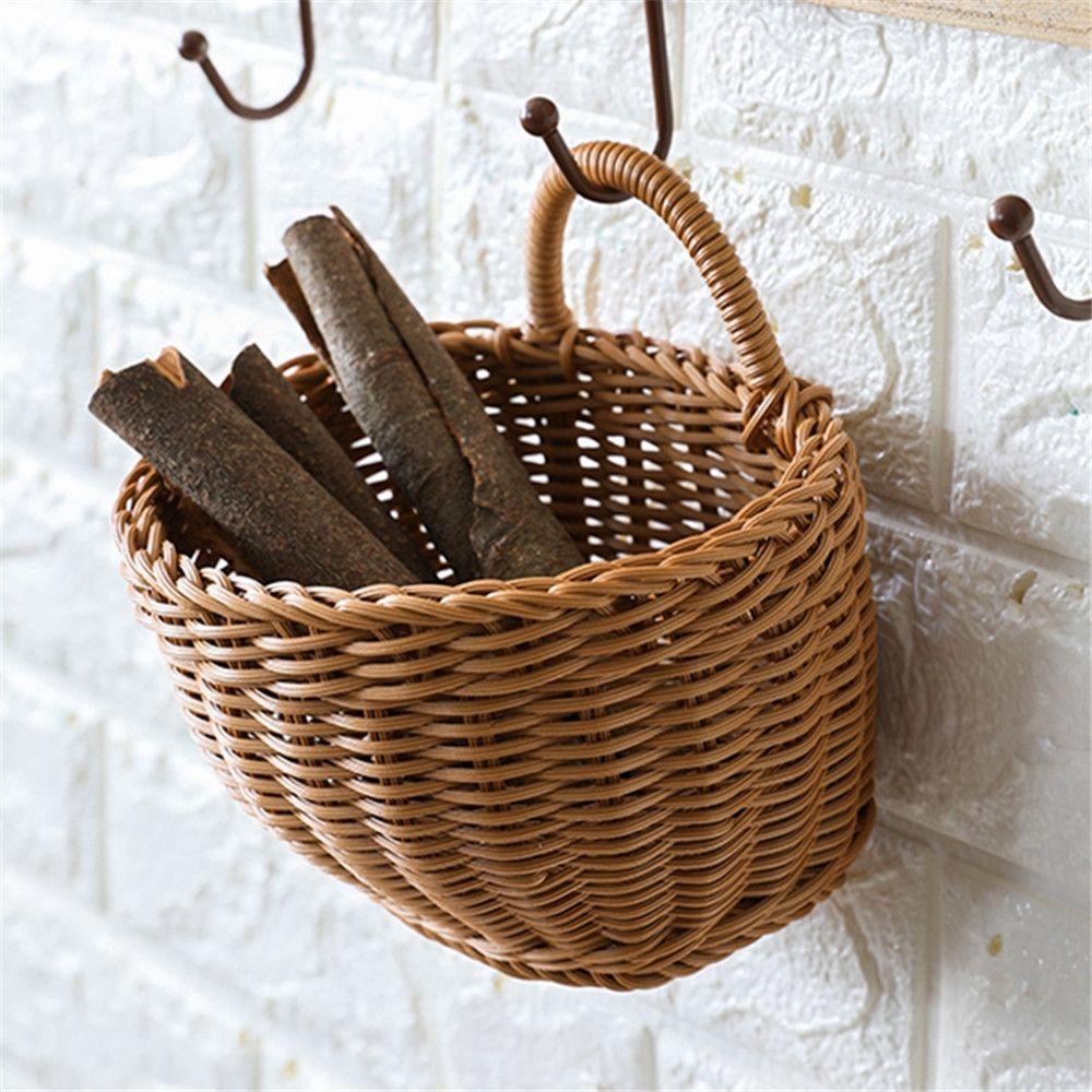 Giỏ đan thủ công đựng trái cây/ rau củ/ đồ lặt vặt/ hoa treo trang trí nhà bếp/ gia đình
