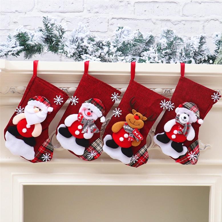 Tất Giáng sinh cỡ lớn treo trang trí giáng sinh, phụ kiện trang trí Noel