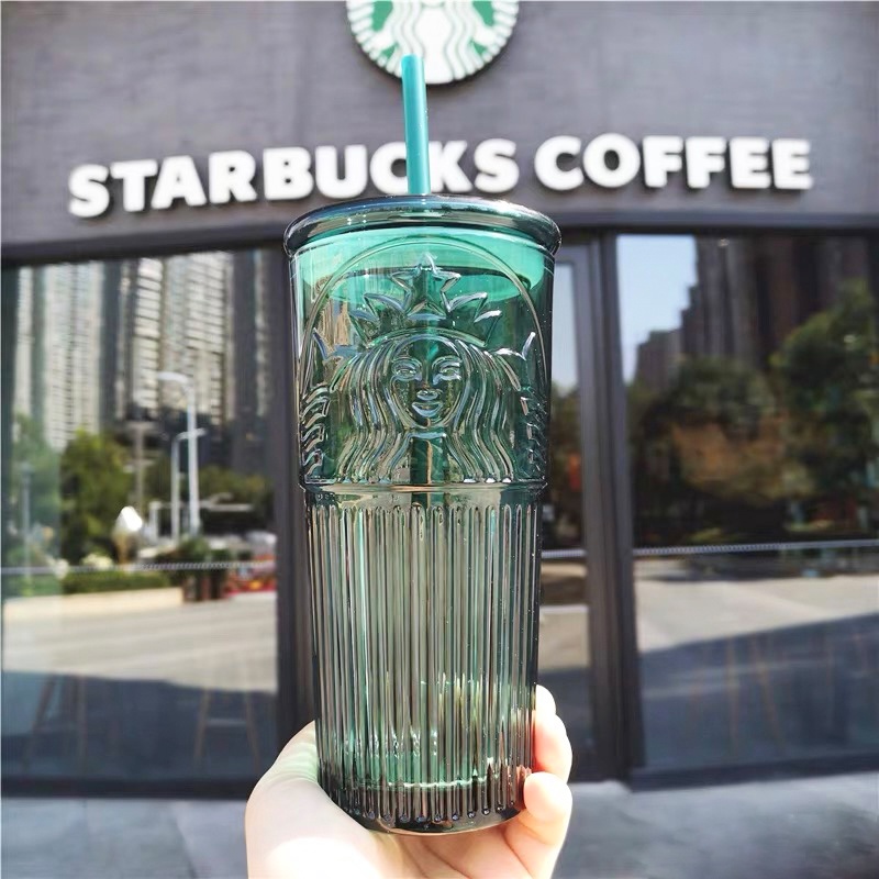 Cốc Thủy Tinh Starbucks Đẹp Nhãn Đồng Đẹp