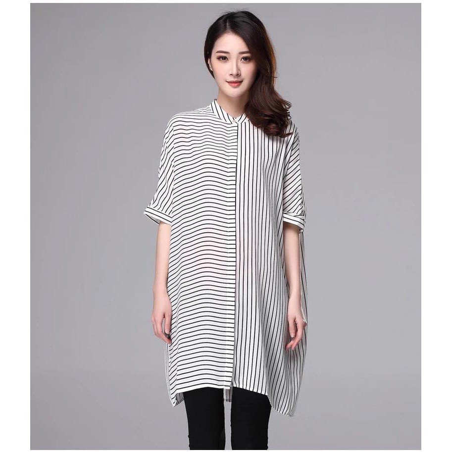 Đầm sọc trắng đen Namia