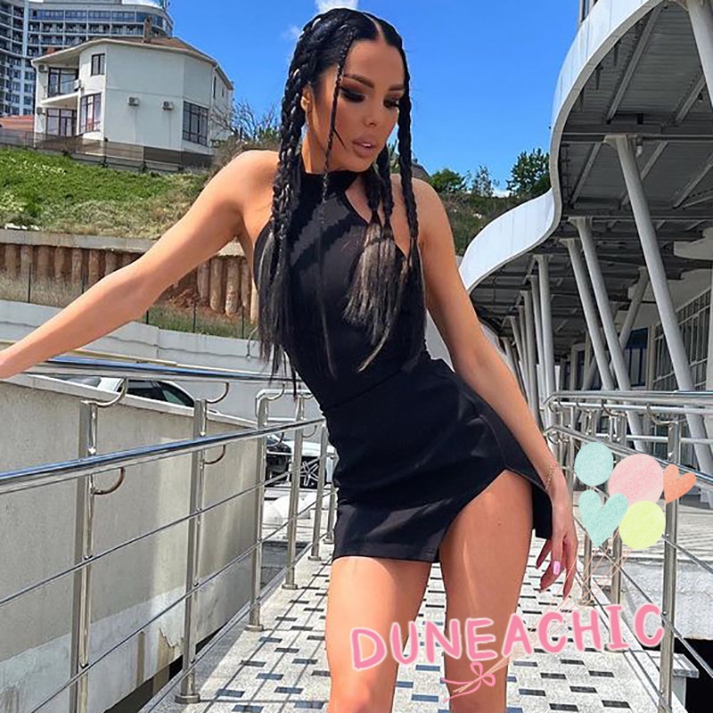 DUNEA Đầm Không Tay Hở Lưng Gợi Cảm Dành Cho Nữ
