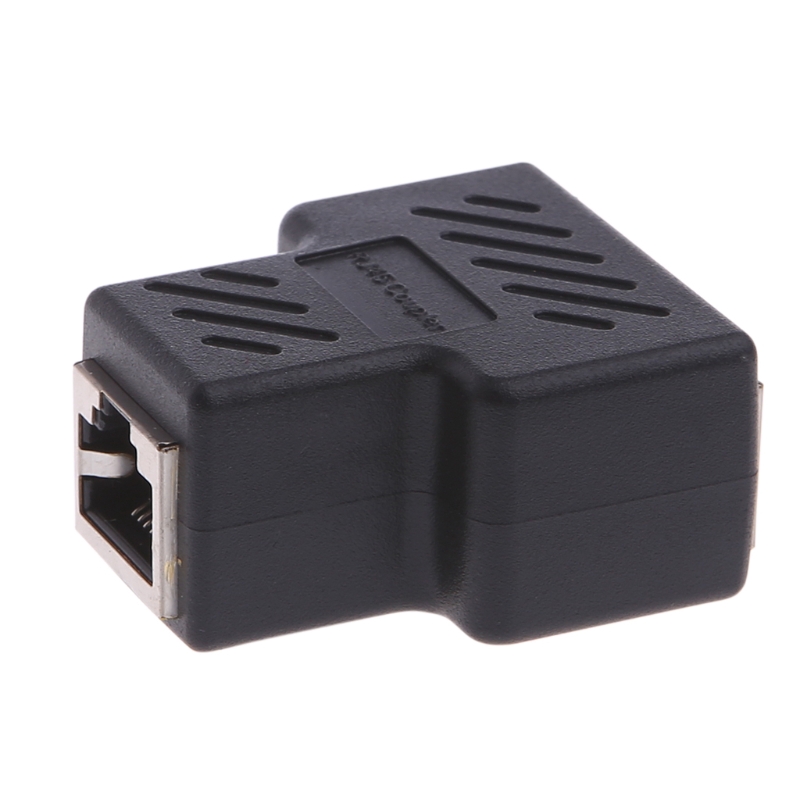 1 To 2 Ways LAN Ethernet Network Cable RJ45 Female Splitter Connector Adapter