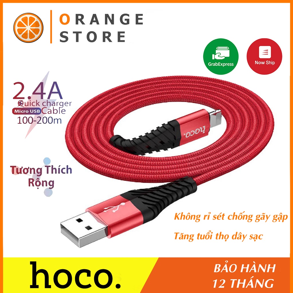 Dây sạc iphone/micro/typeC Hoco x38 sạc nhanh 2.4A lightning/micro/type-C - Chính hãng Hoco