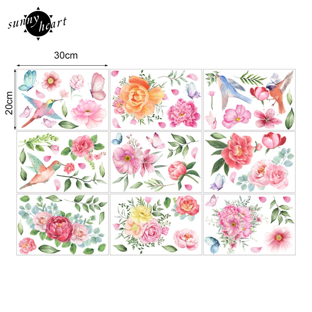Sunnyheart Miếng Dán Cửa Sổ Màu Sắc Tươi Sáng Không Mùi Trang Trí Nhà Cửa