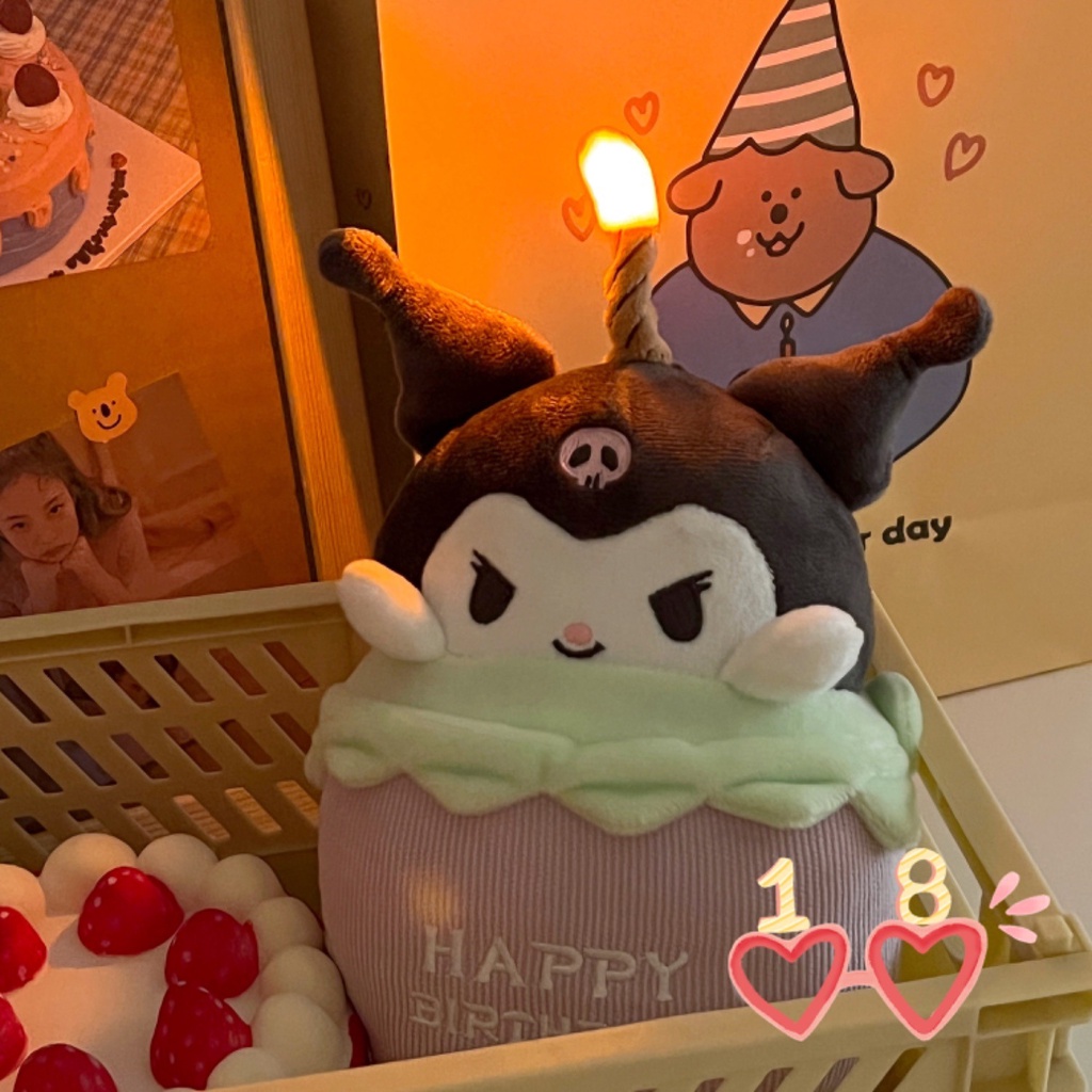 Búp bê bằng thú nhồi bông chúc mừng sinh nhật có đèn và nhạc