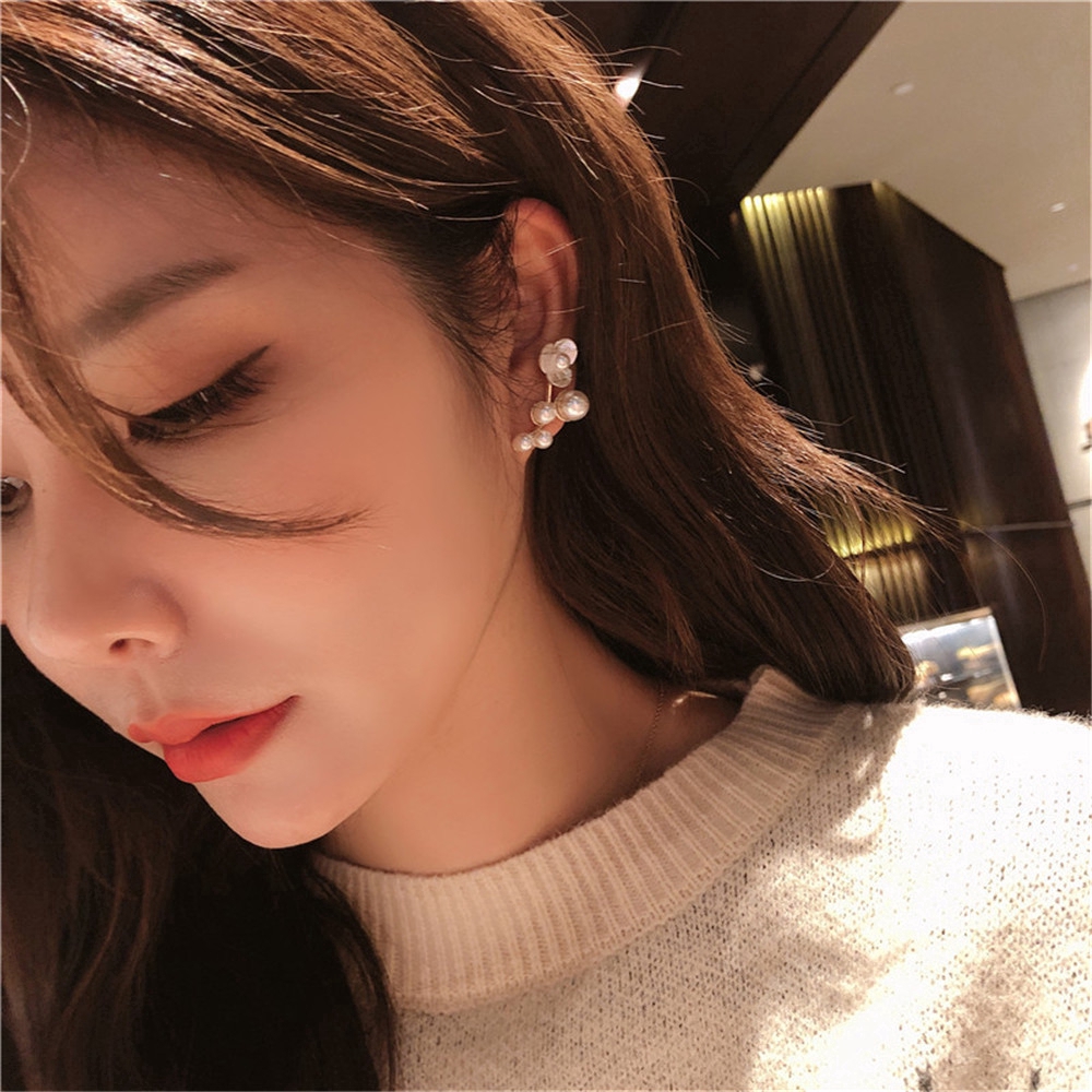 Bông tai họa tiết hoa phong cách Hàn Quốc cho nữ