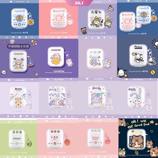 Vỏ bảo vệ hộp sạc tai nghe airpods 1 / 2 /pro bằng silicon trong suốt hình nhân vật hoạt họa xinh xắn 