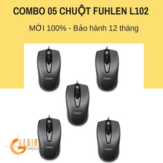COMBO 05 Chuột quang Fulen L102 (Đen)