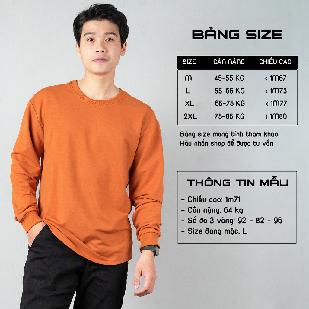 Áo dài tay nam THE 1992 Basic Sweater vạt bầu 5 màu trơn | BigBuy360 - bigbuy360.vn