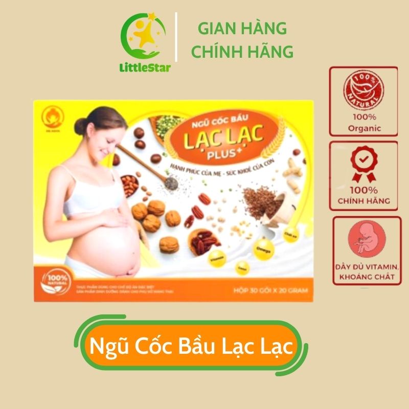 Ngũ cốc bầu Lạc Lạc PLUS Dr.Maya  hộp 30 gói - Siêu Dinh Dưỡng - Giúp Mẹ Giảm Nghén Hết Nôn
