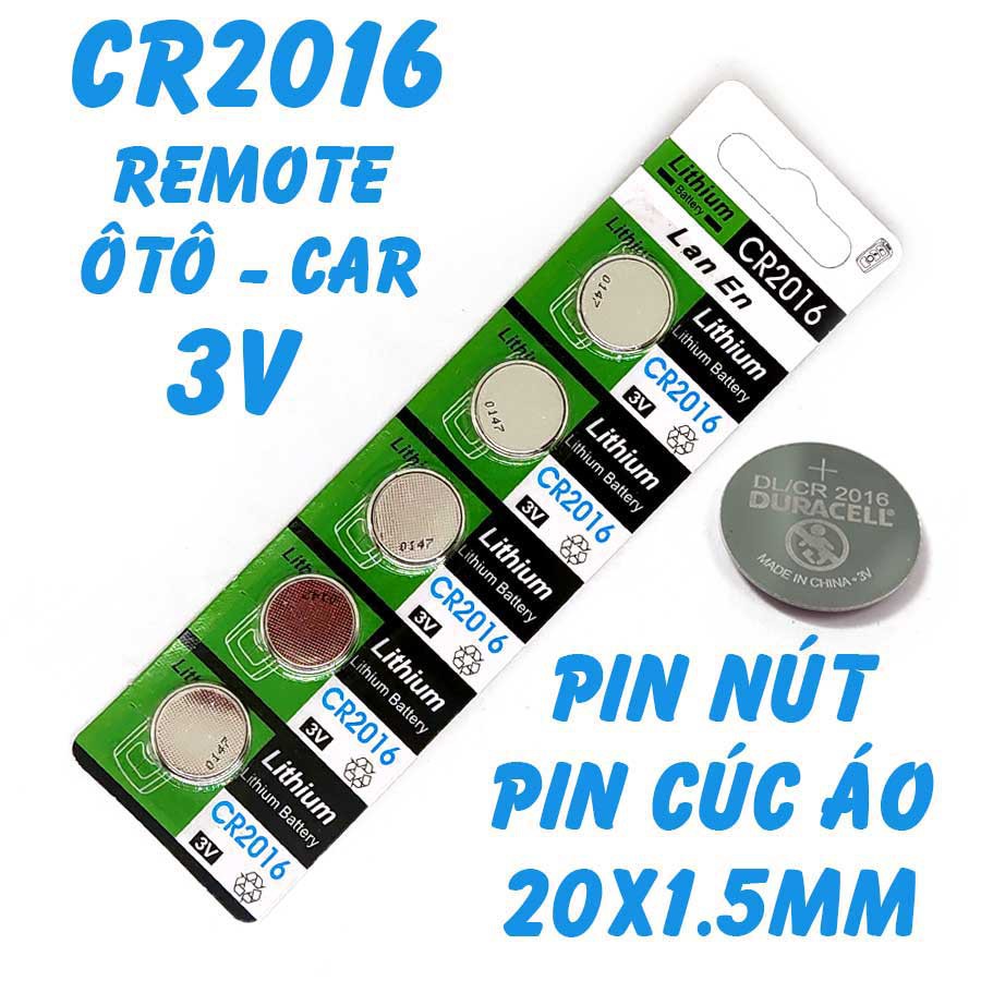 Pin Cúc Áo CR2016 3V Chuyên dụng thay pin cho chìa khóa ô tô thiết bị điện tử cầm tay, smart key