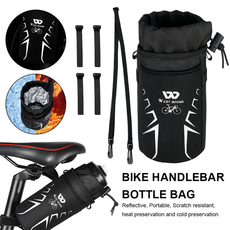 QQ Túi Đựng Bình Nước Làm Mát Gắn Tay Lái Xe Đạp Chống Thấm Nước