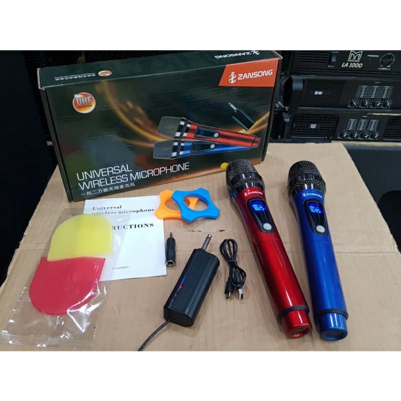 Bộ Micro không dây Zansong V26: 02 Micro, Bộ Micro đa năng cao cấp dành cho mọi loa và Amply Karaoke