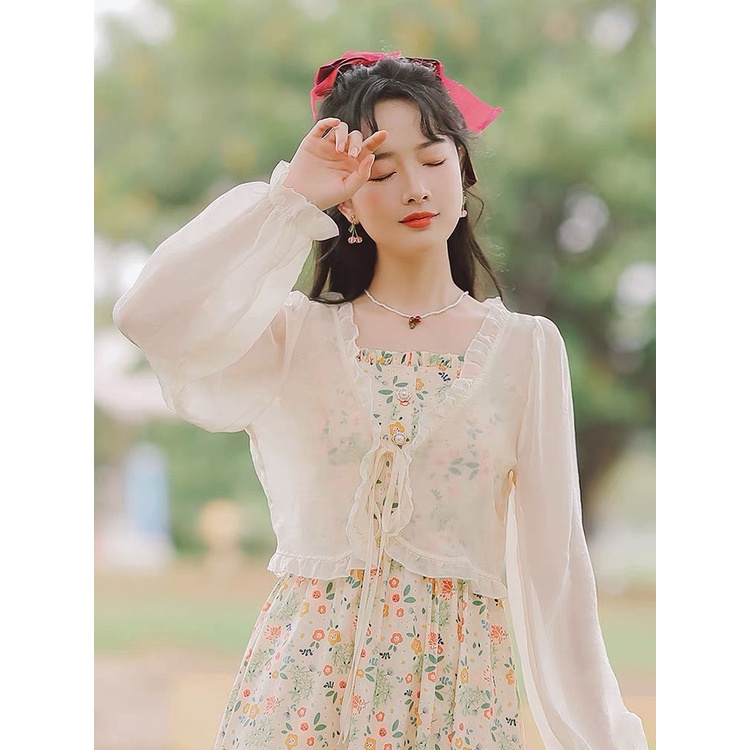 Áo Choàng Chống Nắng Tay Dài Dáng Rộng Cột Nơ Thời Trang Mùa Hè Dễ Phối Đồ Cho Nữ 2022